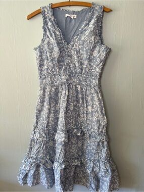 Lucky Brand Blue and White Floral Midi Dress